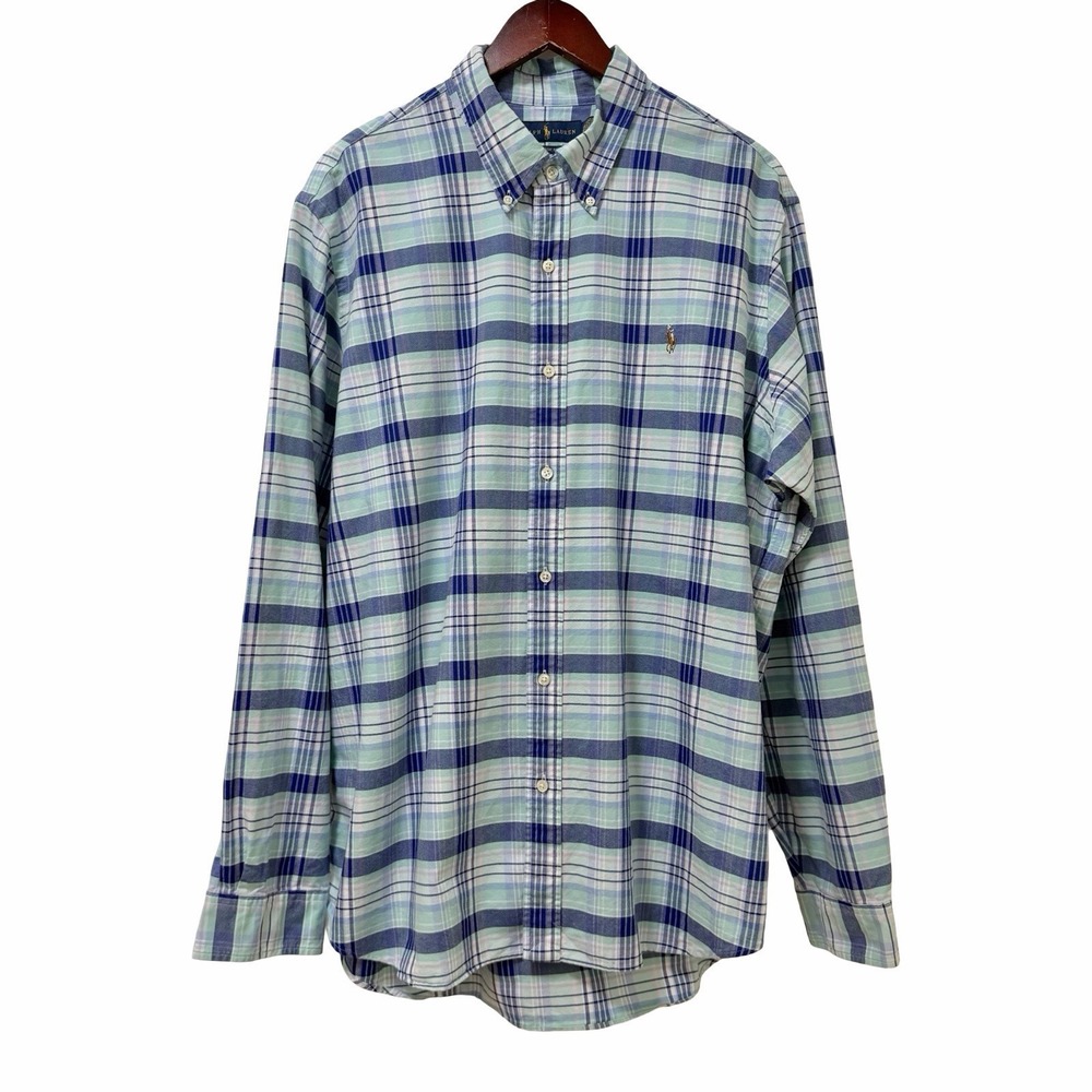 Polo Ralph Lauren Men Pony Tartan Plaid Oxford Shirt Size XXL Classic Fit Preppy